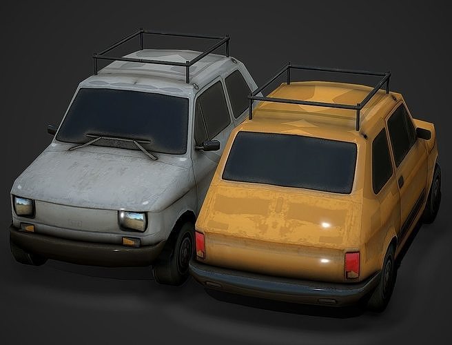 Old Car 02 Low Poly Mobile Ready Low-poly 3D model