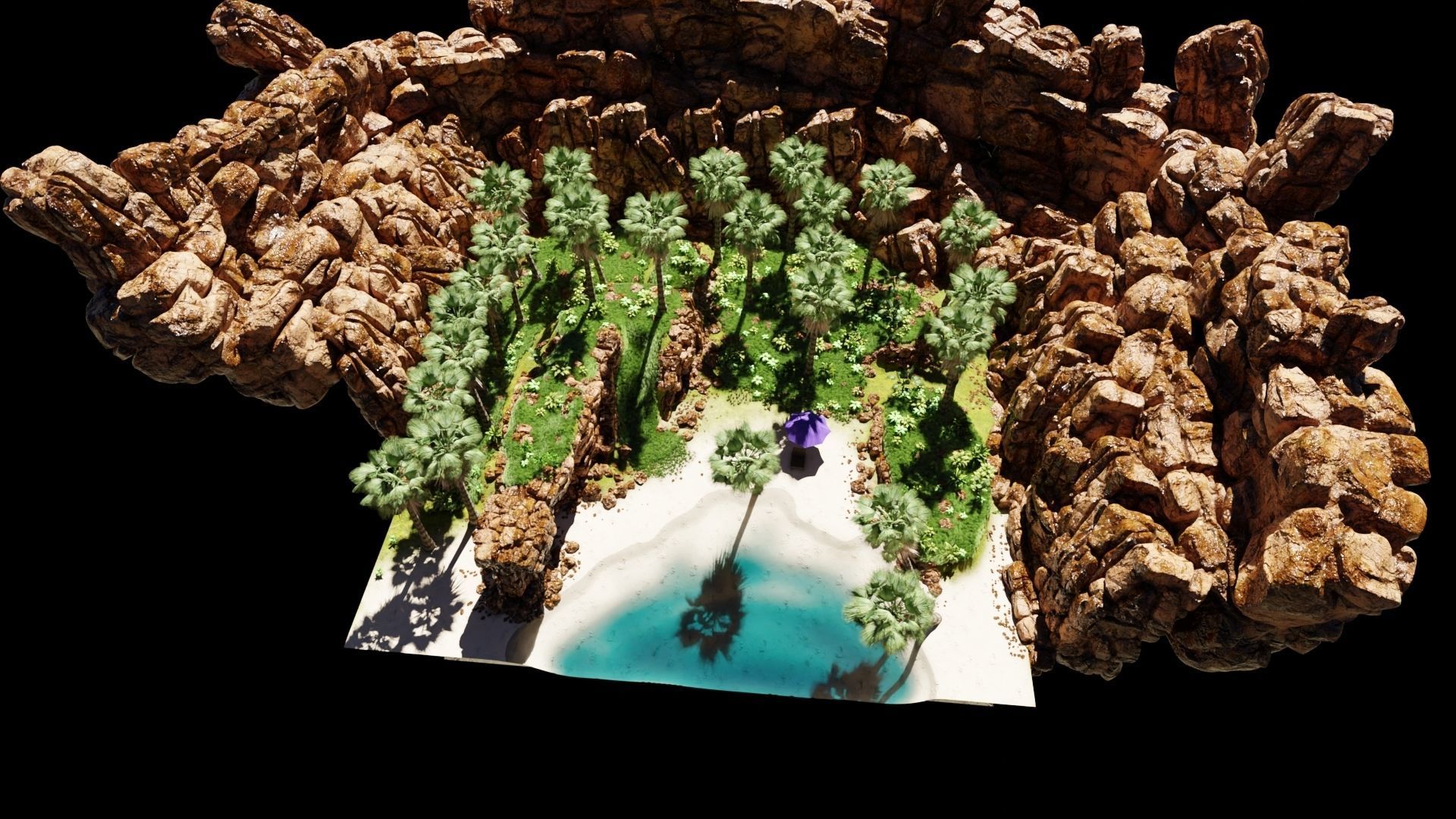 Tropical Beach Scene 3D model_8