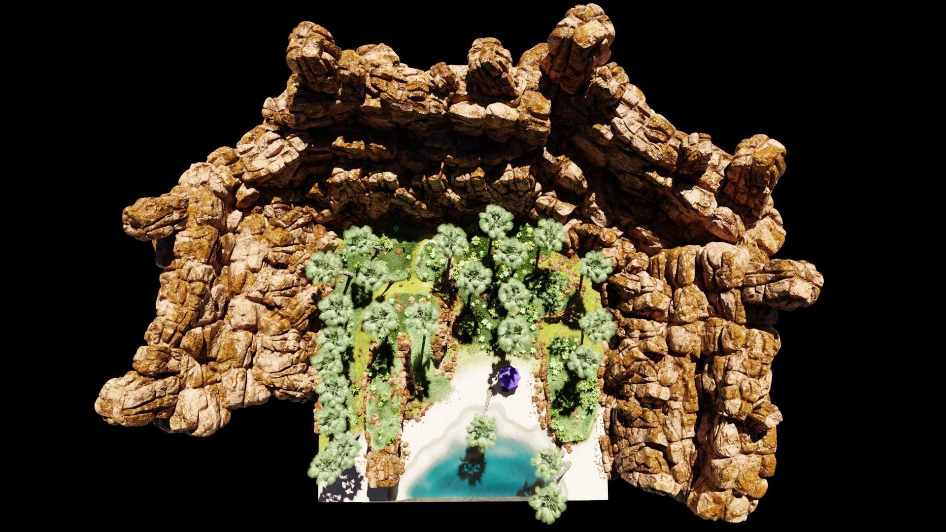 Tropical Beach Scene 3D model_10