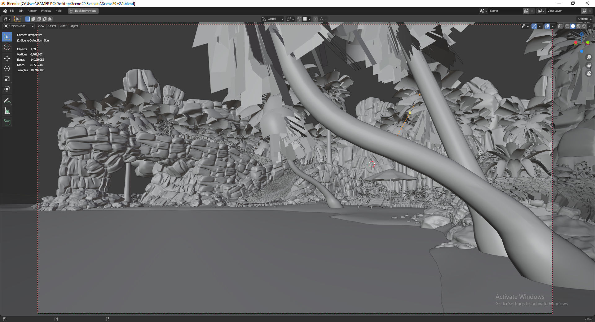 Tropical Beach Scene 3D model_11