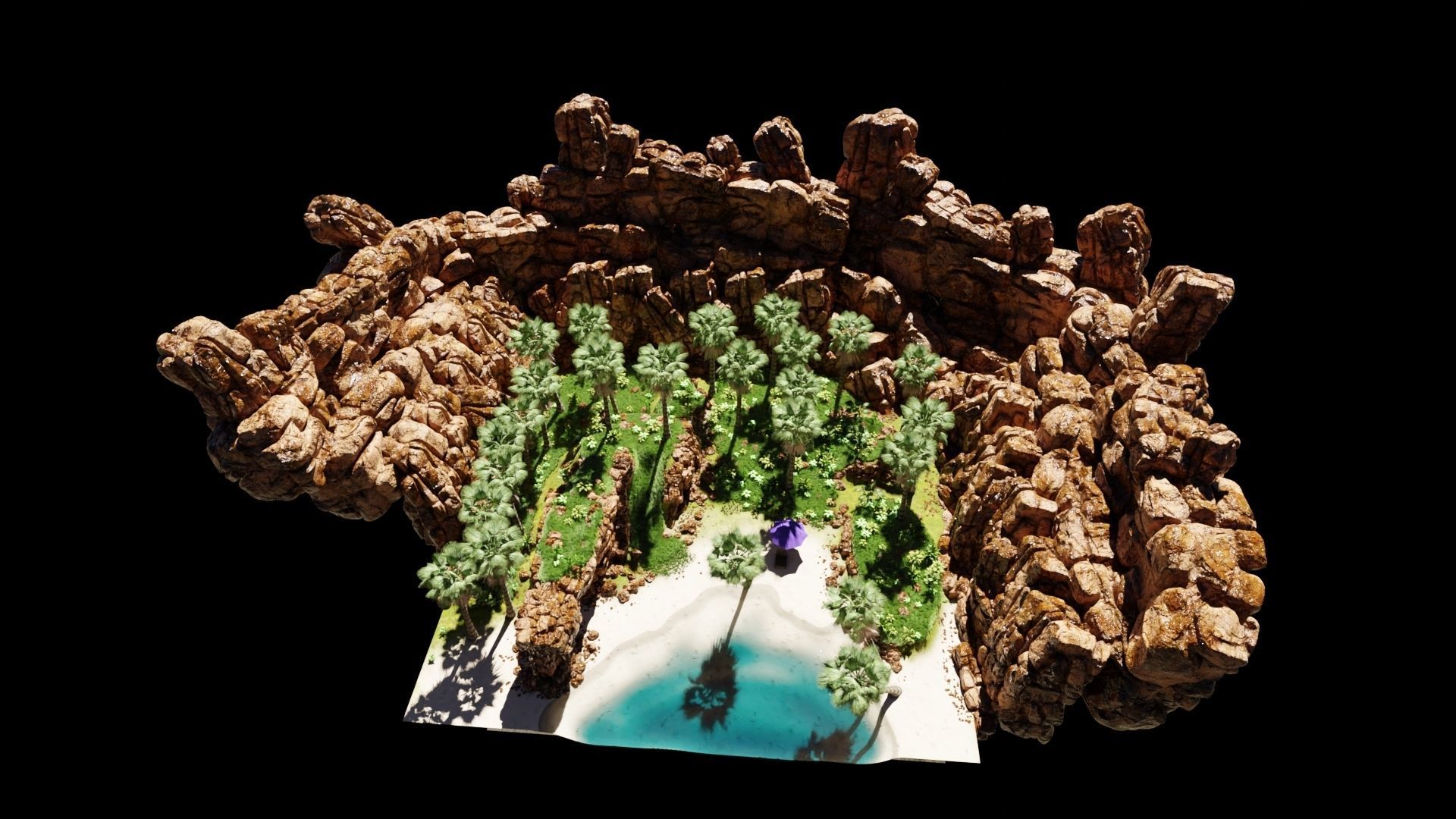 Tropical Beach Scene 3D model_9