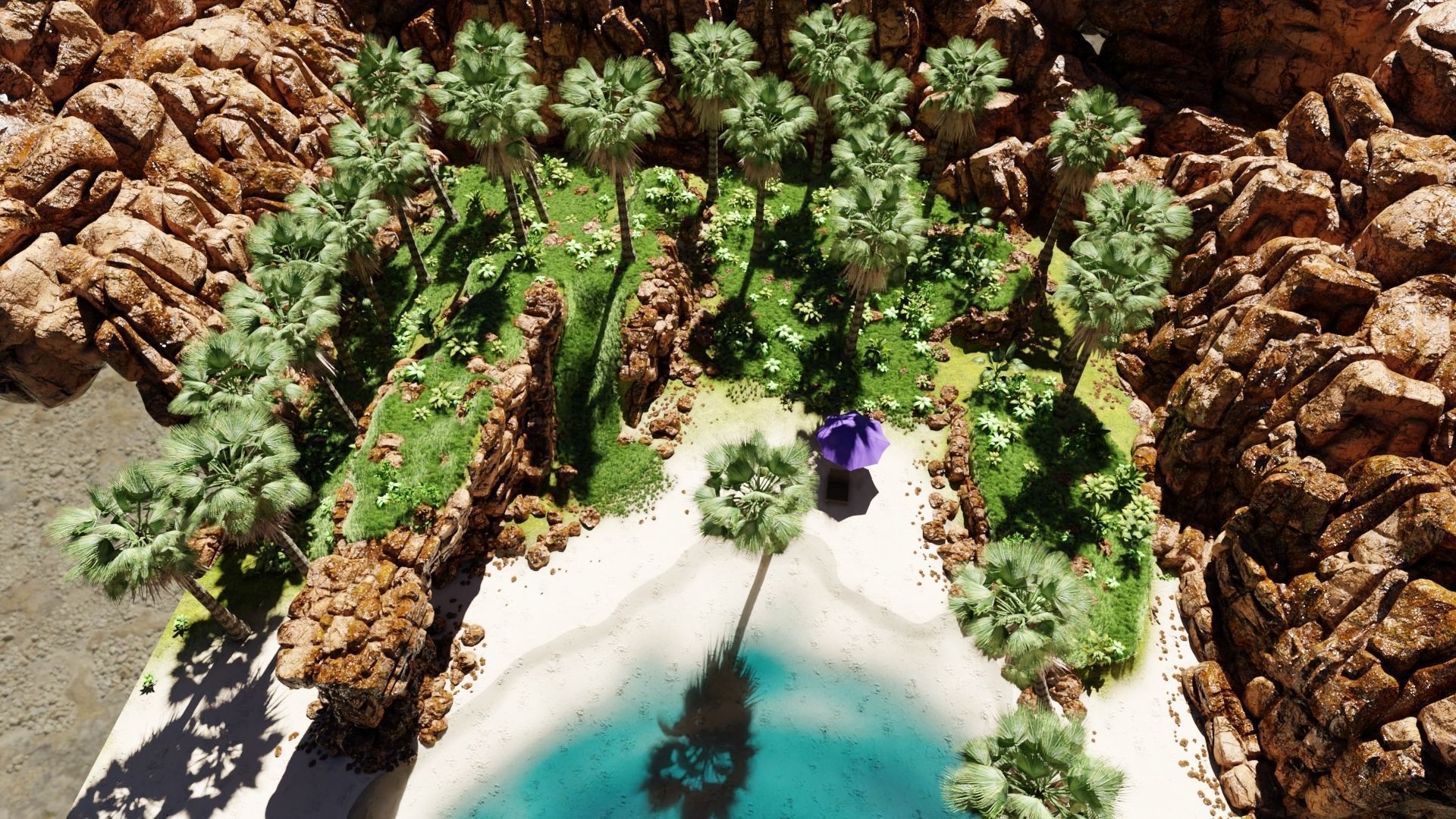 Tropical Beach Scene 3D model_6