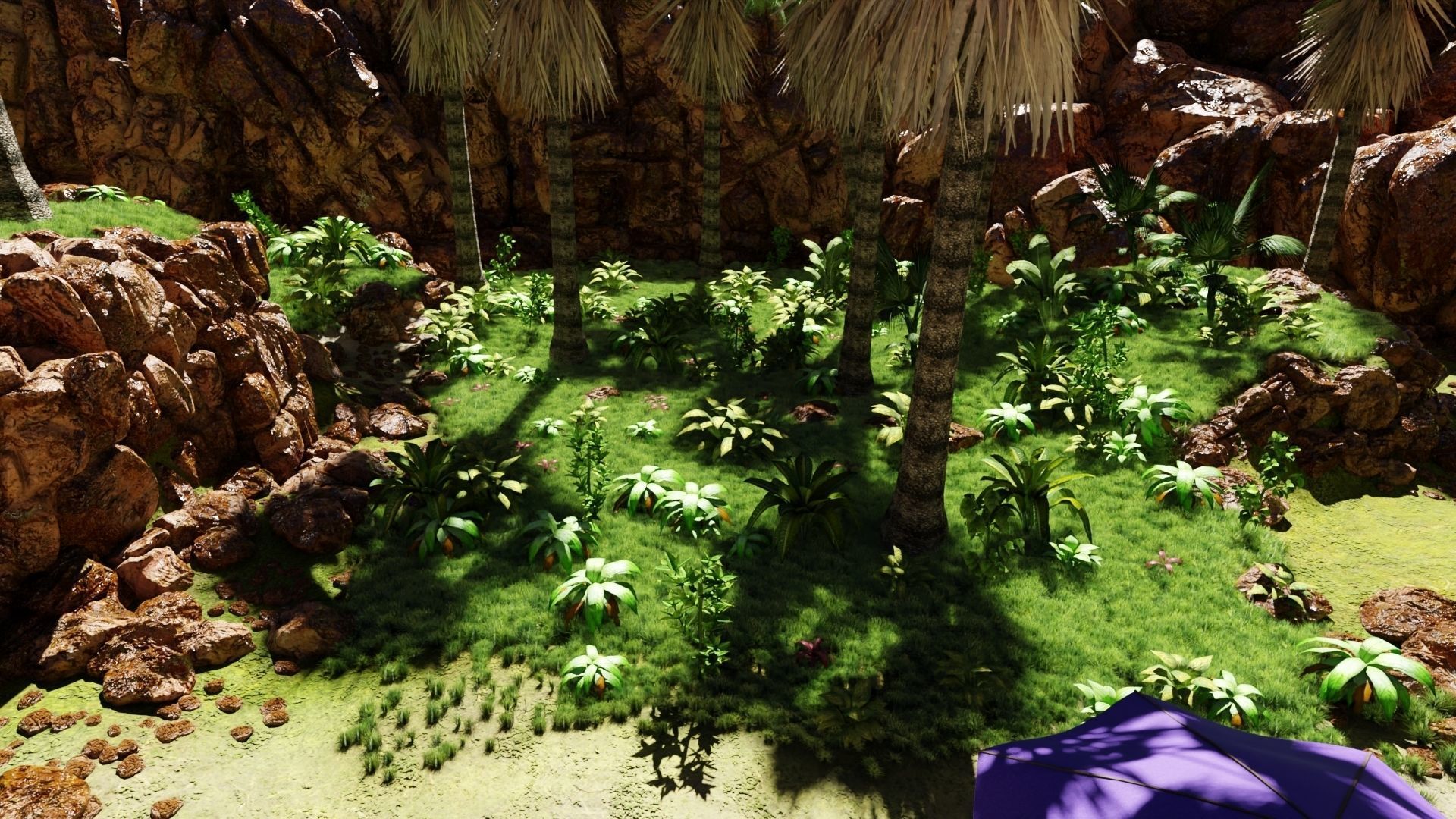 Tropical Beach Scene 3D model_3