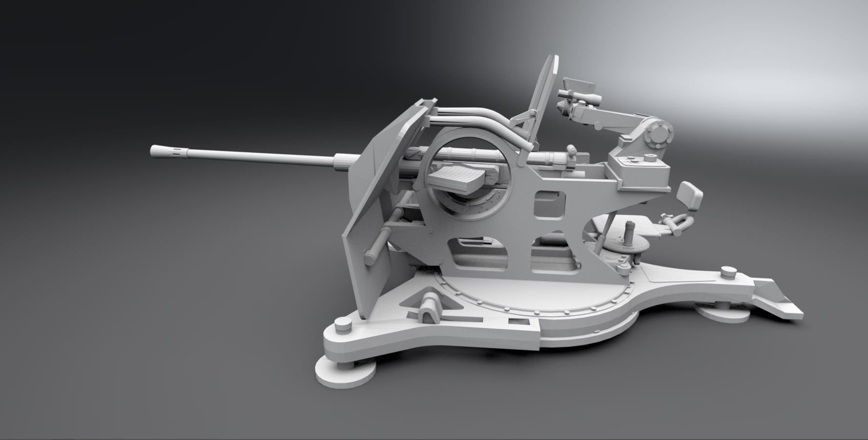 2cm Flak38 Scale model 3D print model_1