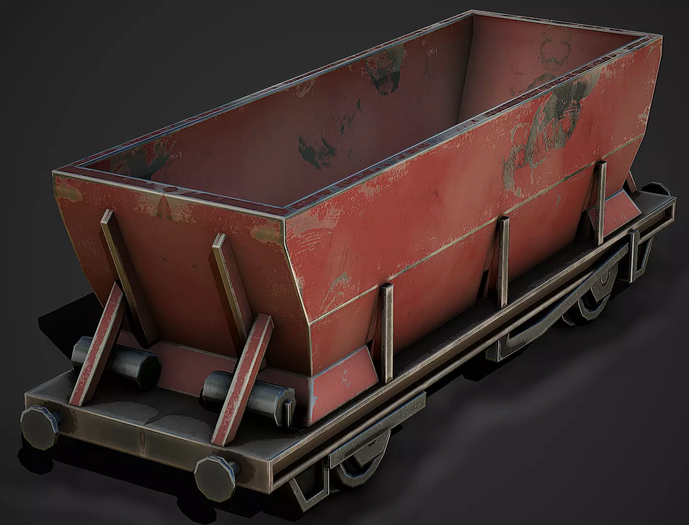 Coal Wagon Low Poly Mobile Ready Low-poly 3D model