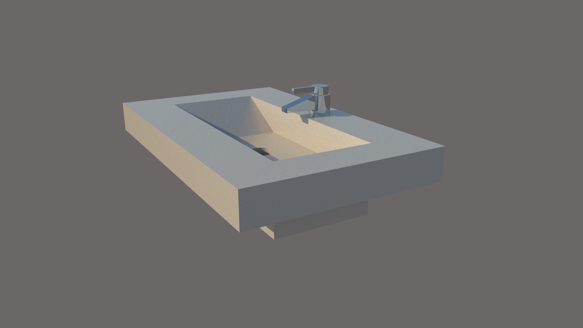 Rectangle Sink  3D model_1