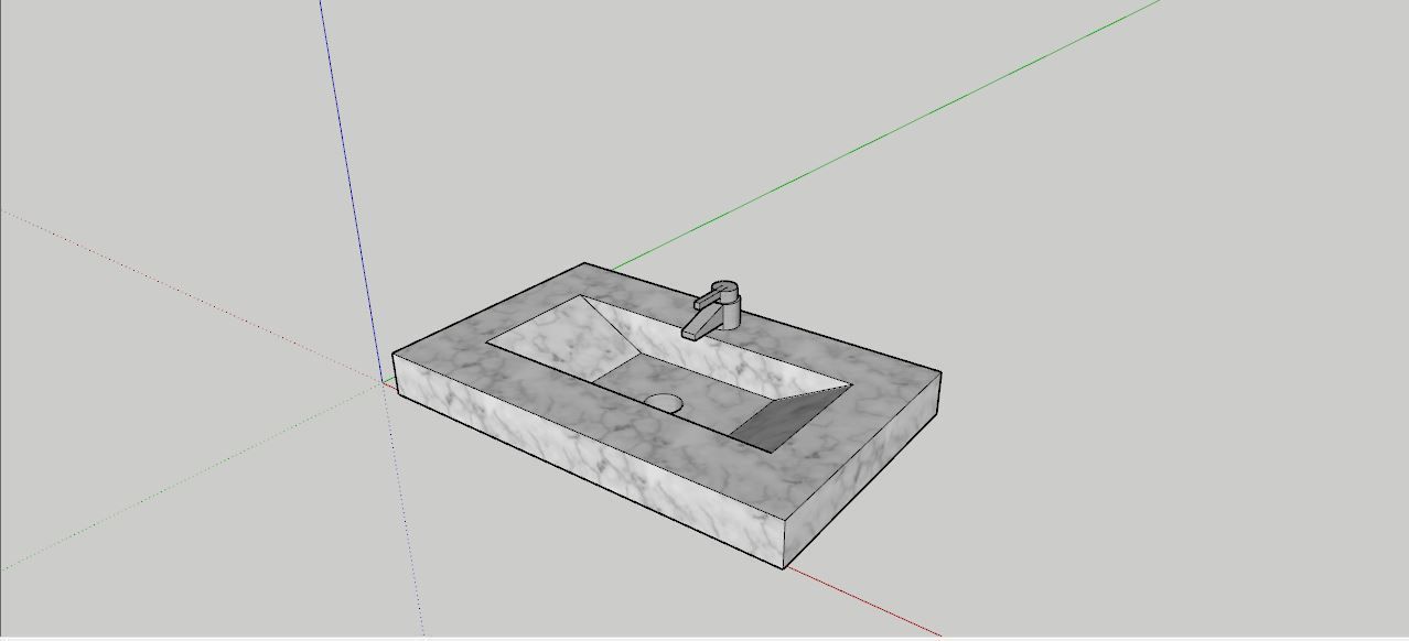Rectangle Sink  3D model_3
