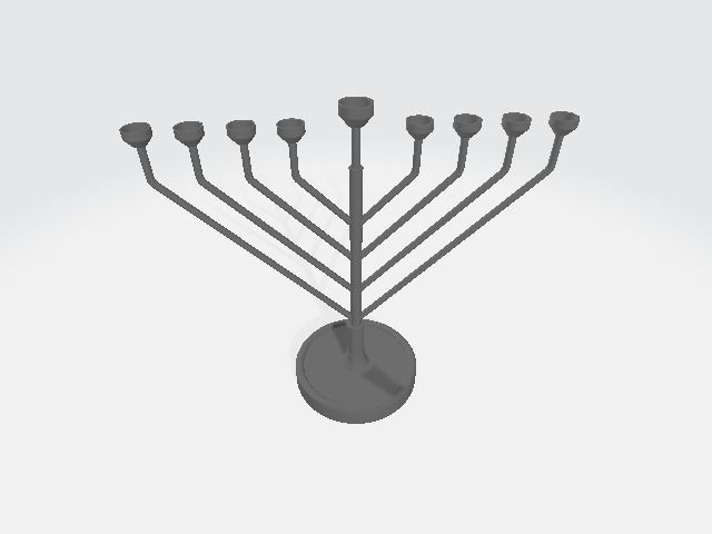 Silver Menorah 3D model_3