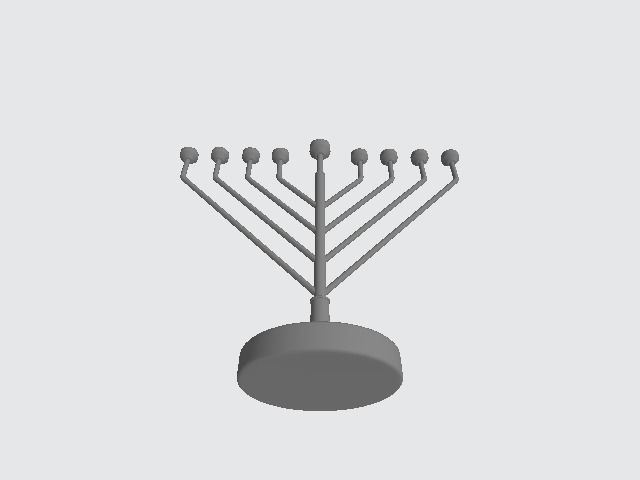 Silver Menorah 3D model_2