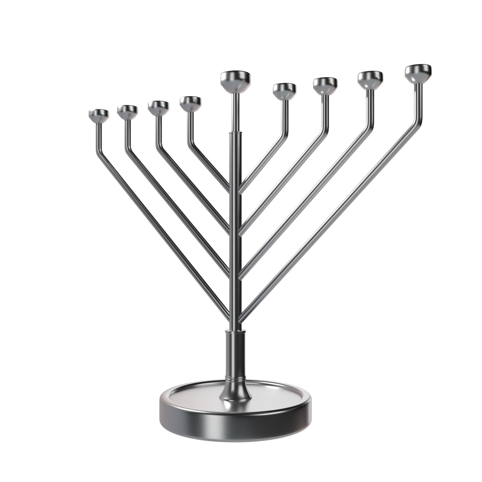 Silver Menorah 3D model_6