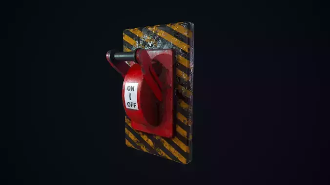 Industrial Power Switch Low-poly 3D model