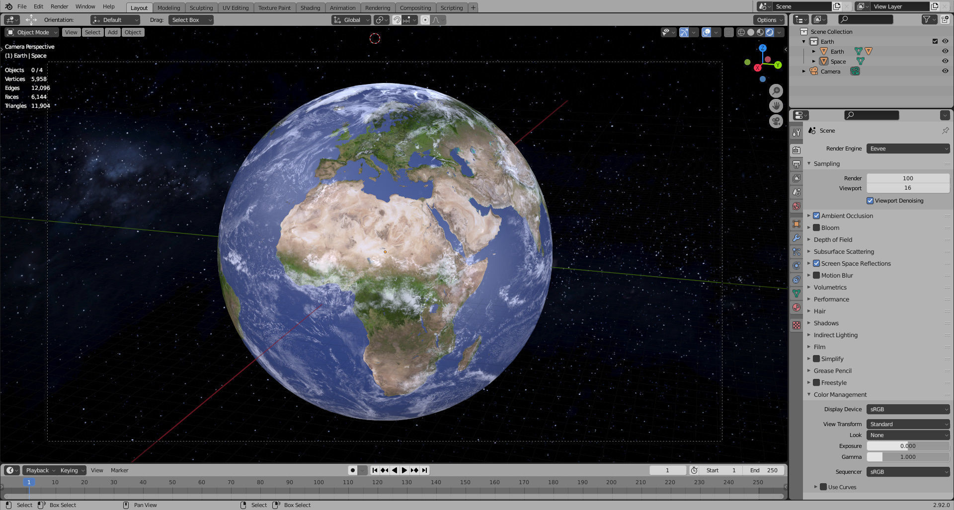 8K Earth Low-poly 3D model_12