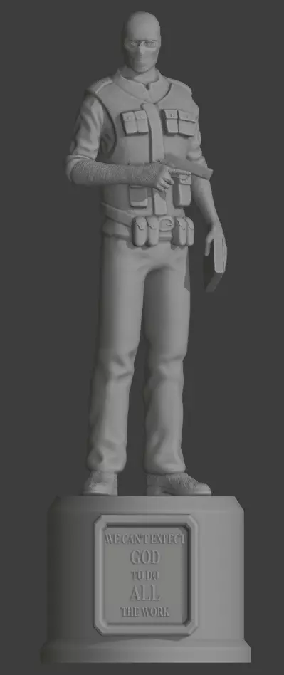 Joshua Graham Statue STL 3D print model_0