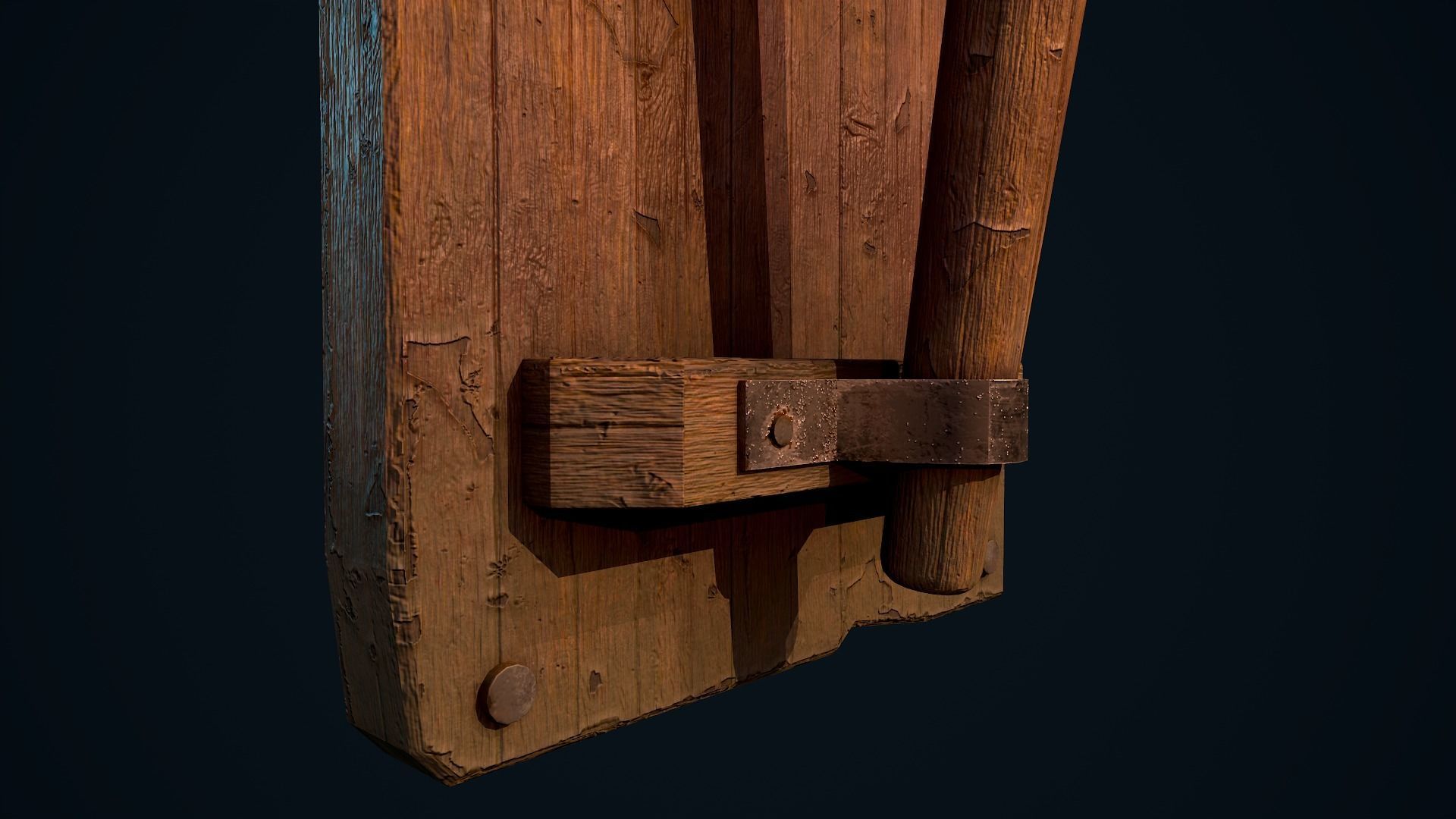 Wooden Torch Low-poly 3D model_12