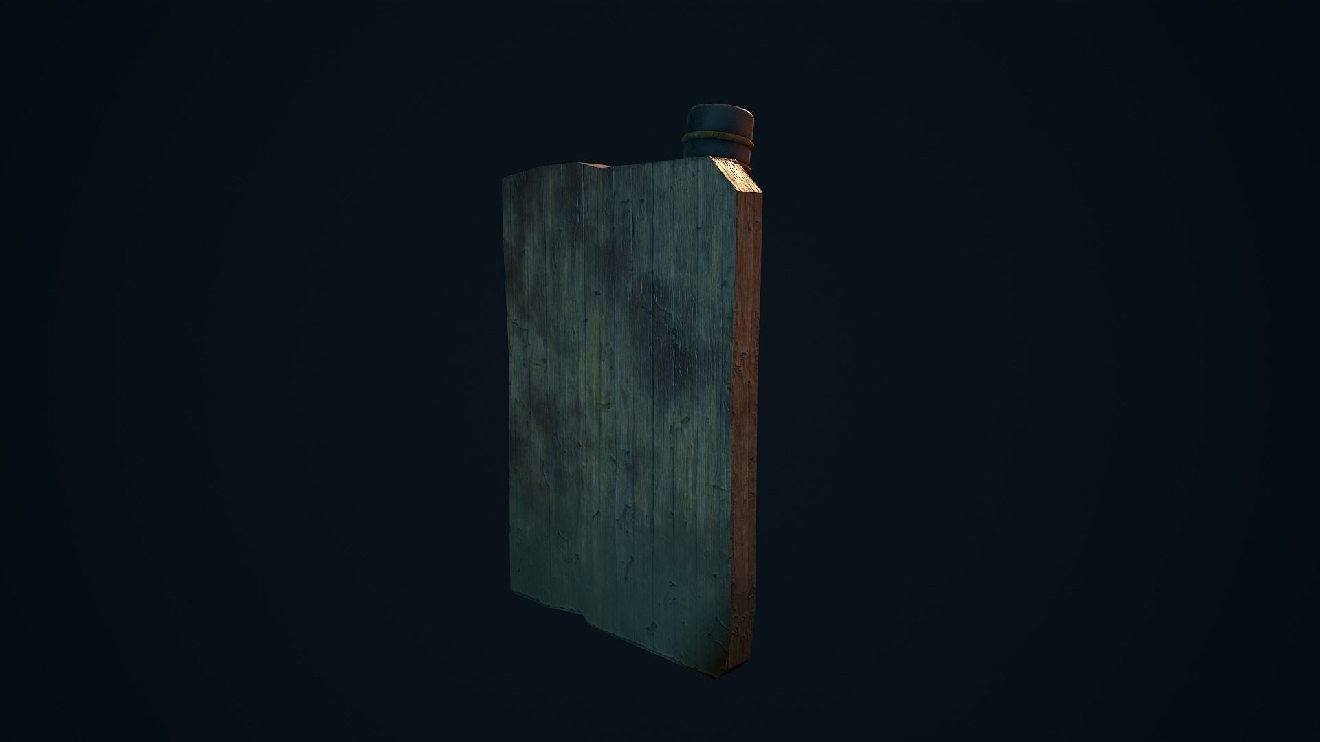 Wooden Torch Low-poly 3D model_7