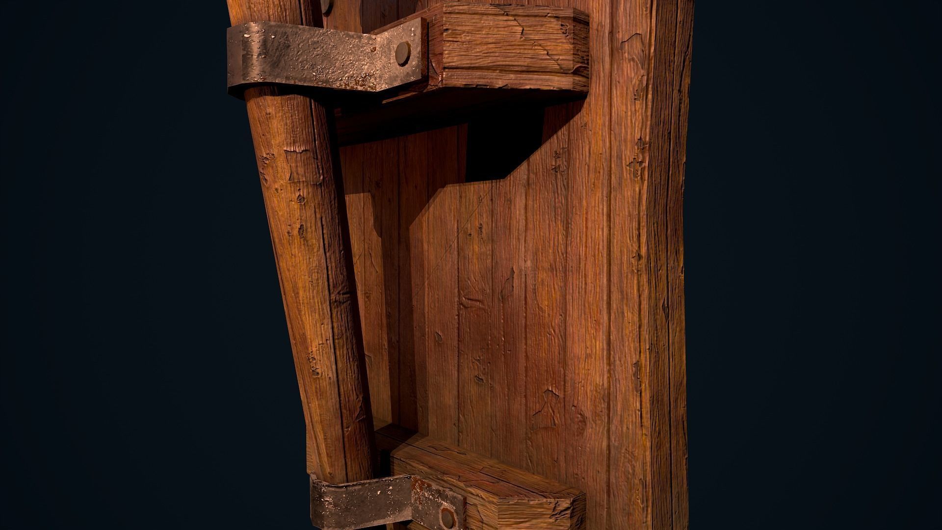 Wooden Torch Low-poly 3D model_11