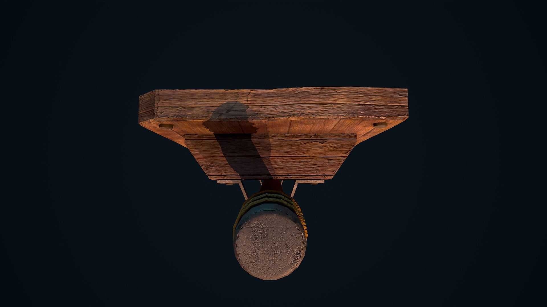 Wooden Torch Low-poly 3D model_14