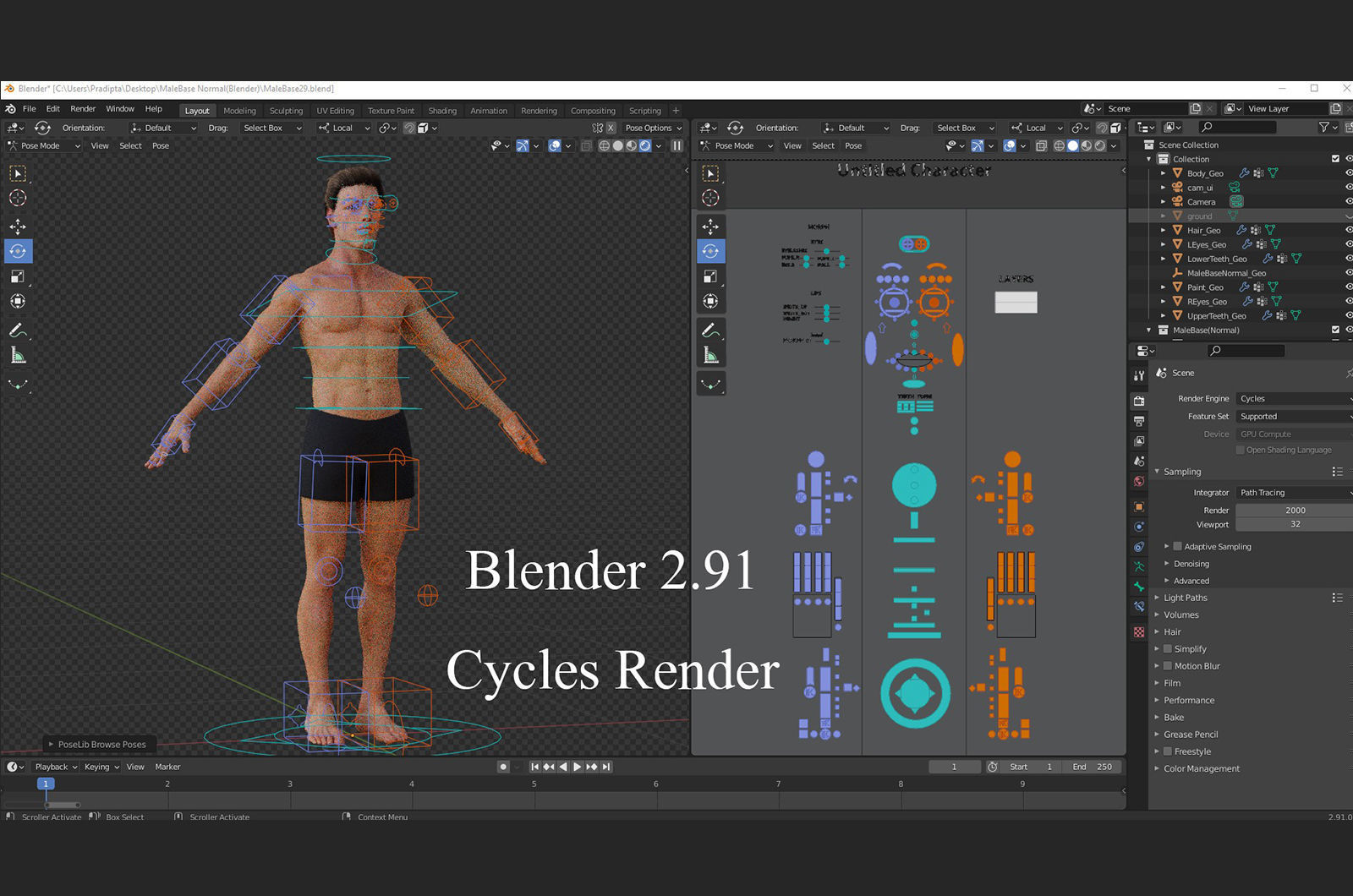 Male Base Rig Low-poly 3D model_22