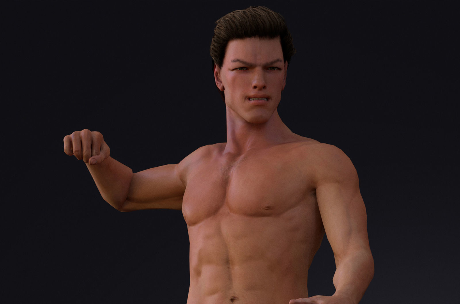 Male Base Rig Low-poly 3D model_7