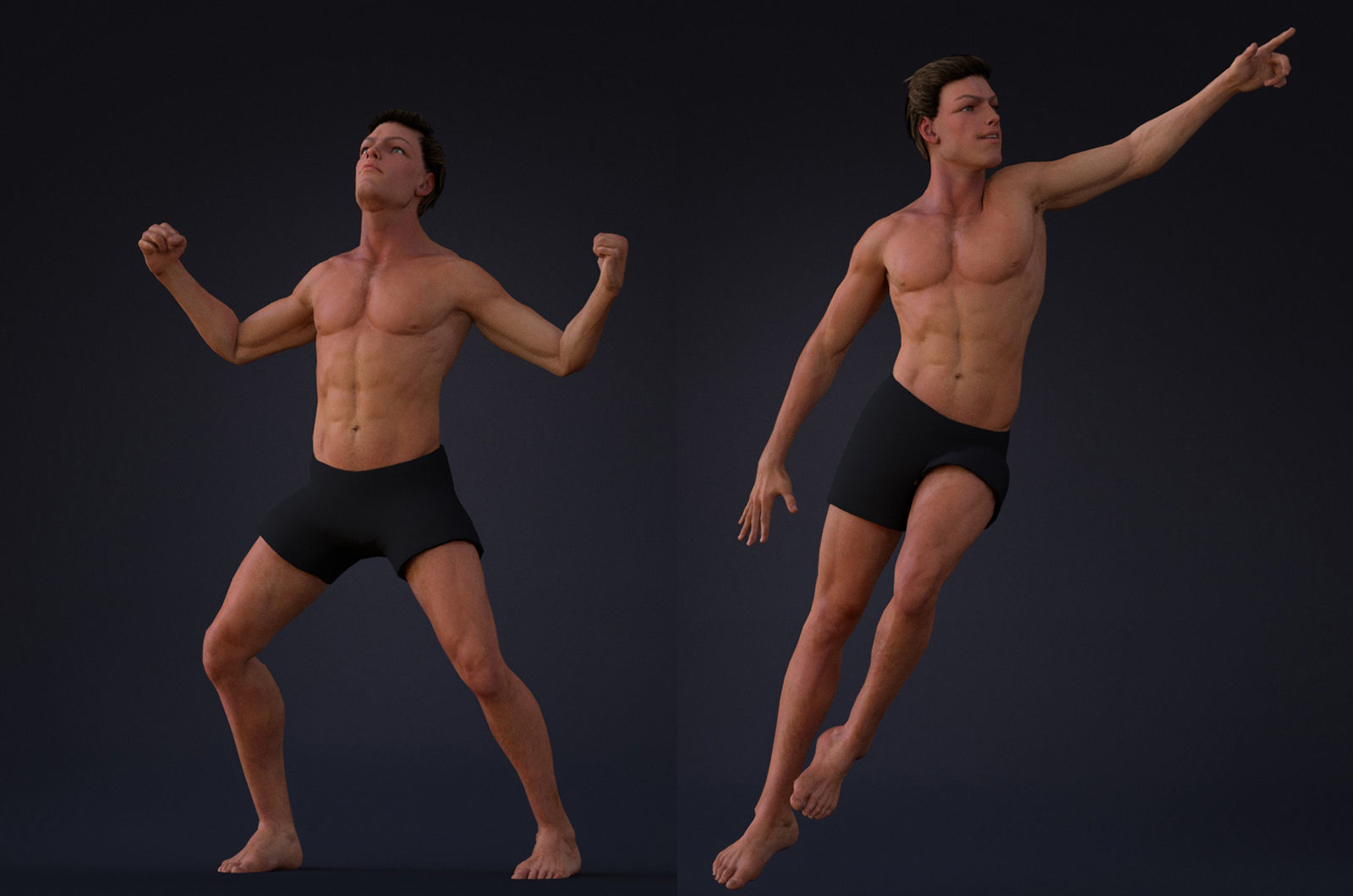 Male Base Rig Low-poly 3D model_4