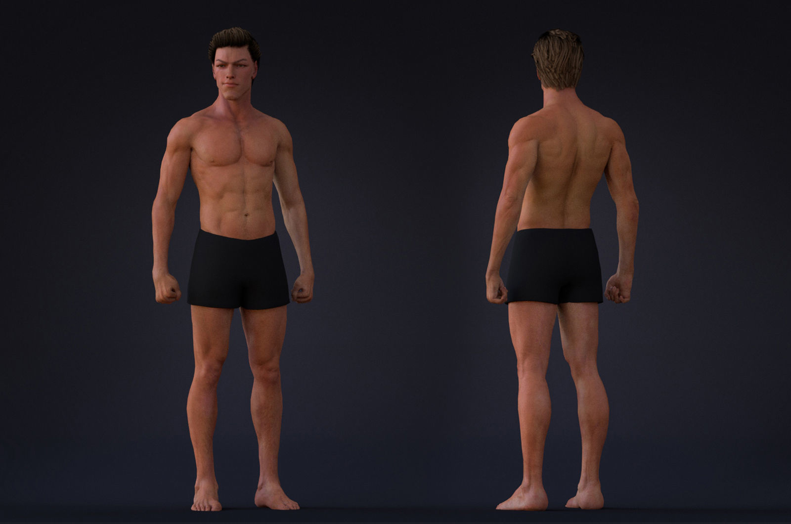 Male Base Rig Low-poly 3D model_3
