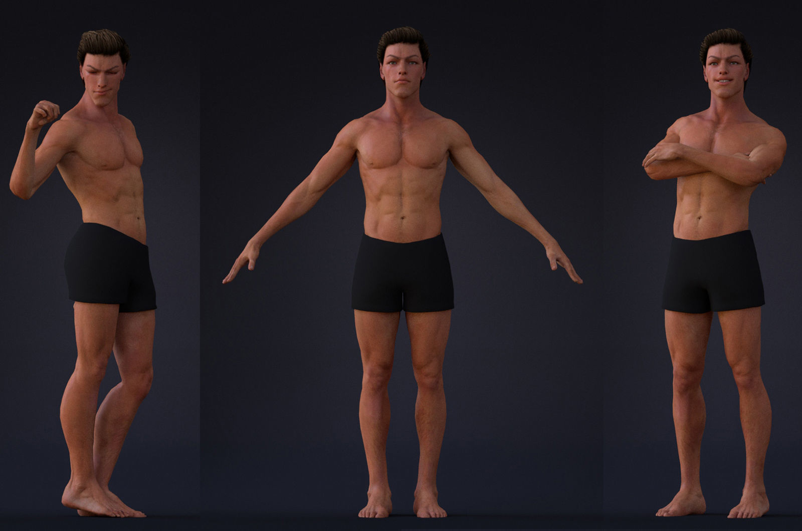 Male Base Rig Low-poly 3D model_5