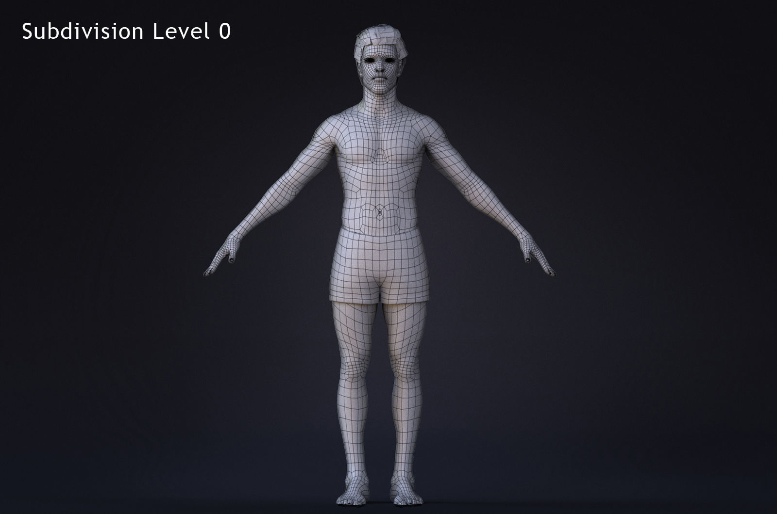 Male Base Rig Low-poly 3D model_16