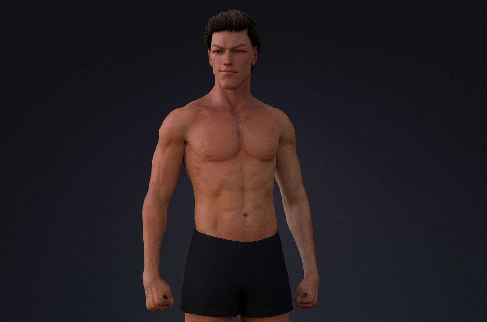 Male Base Rig Low-poly 3D model_6