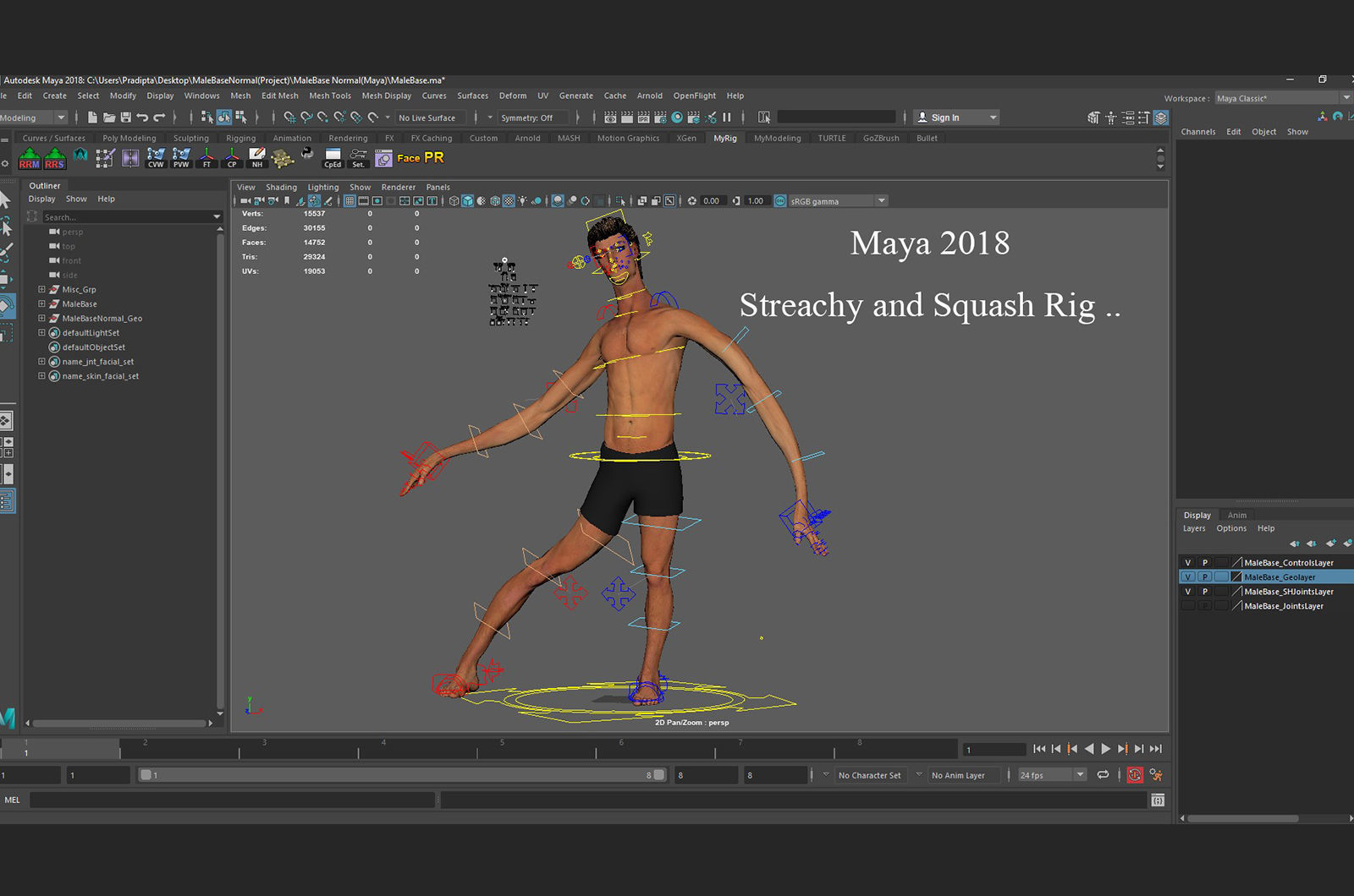 Male Base Rig Low-poly 3D model_26