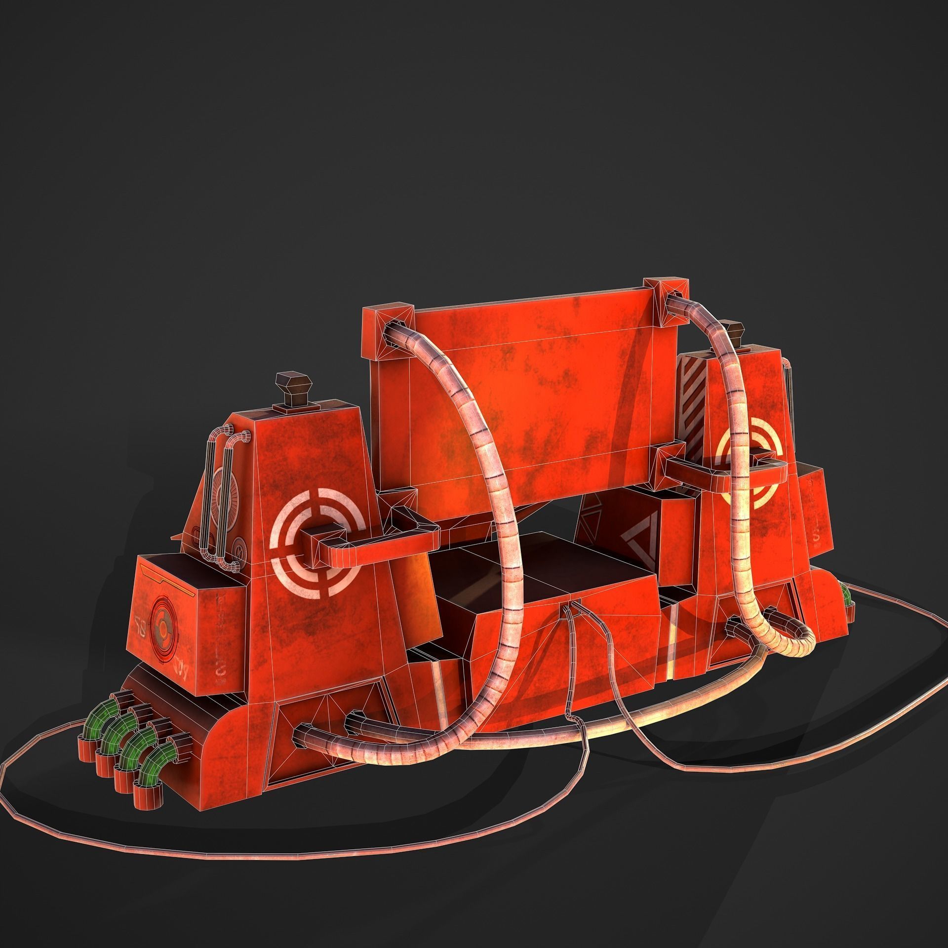 Sci-Fi Consolo Computer Base 5 Low-poly 3D model_14