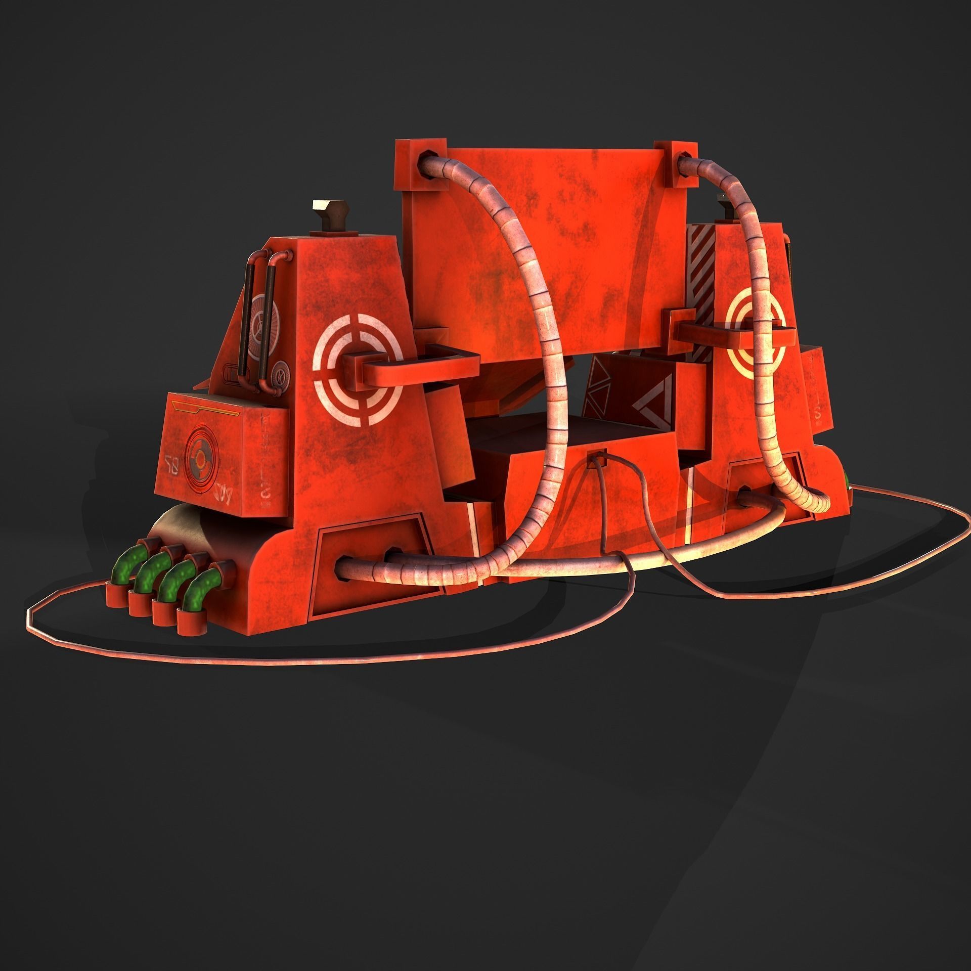 Sci-Fi Consolo Computer Base 5 Low-poly 3D model_4