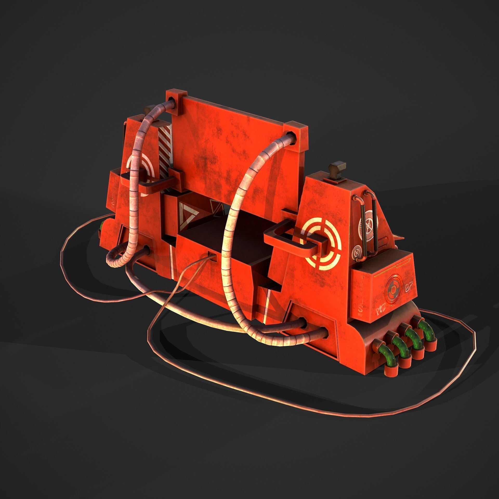 Sci-Fi Consolo Computer Base 5 Low-poly 3D model_3