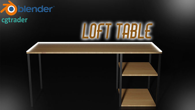 Loft table Low-poly 3D model