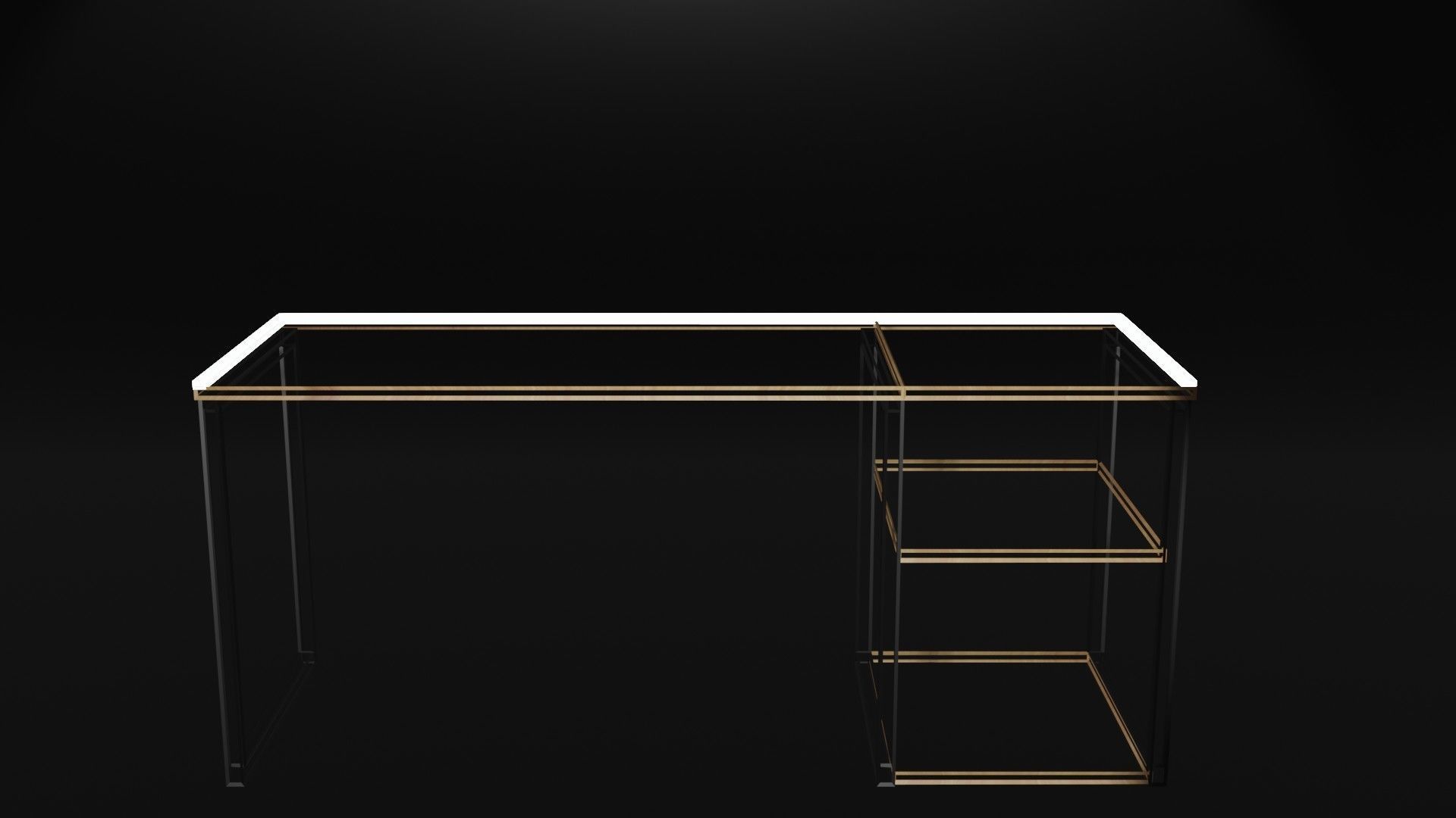 Loft table Low-poly 3D model_3