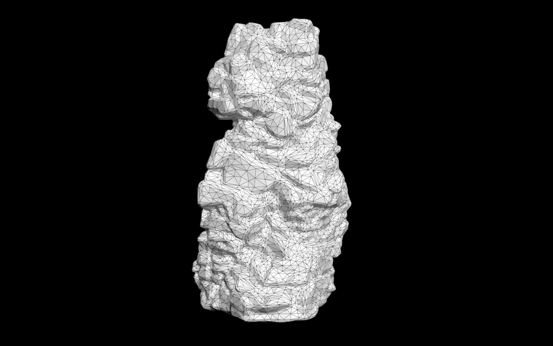 Low poly Black Cliff Modular Rock 210423 Low-poly 3D model_20