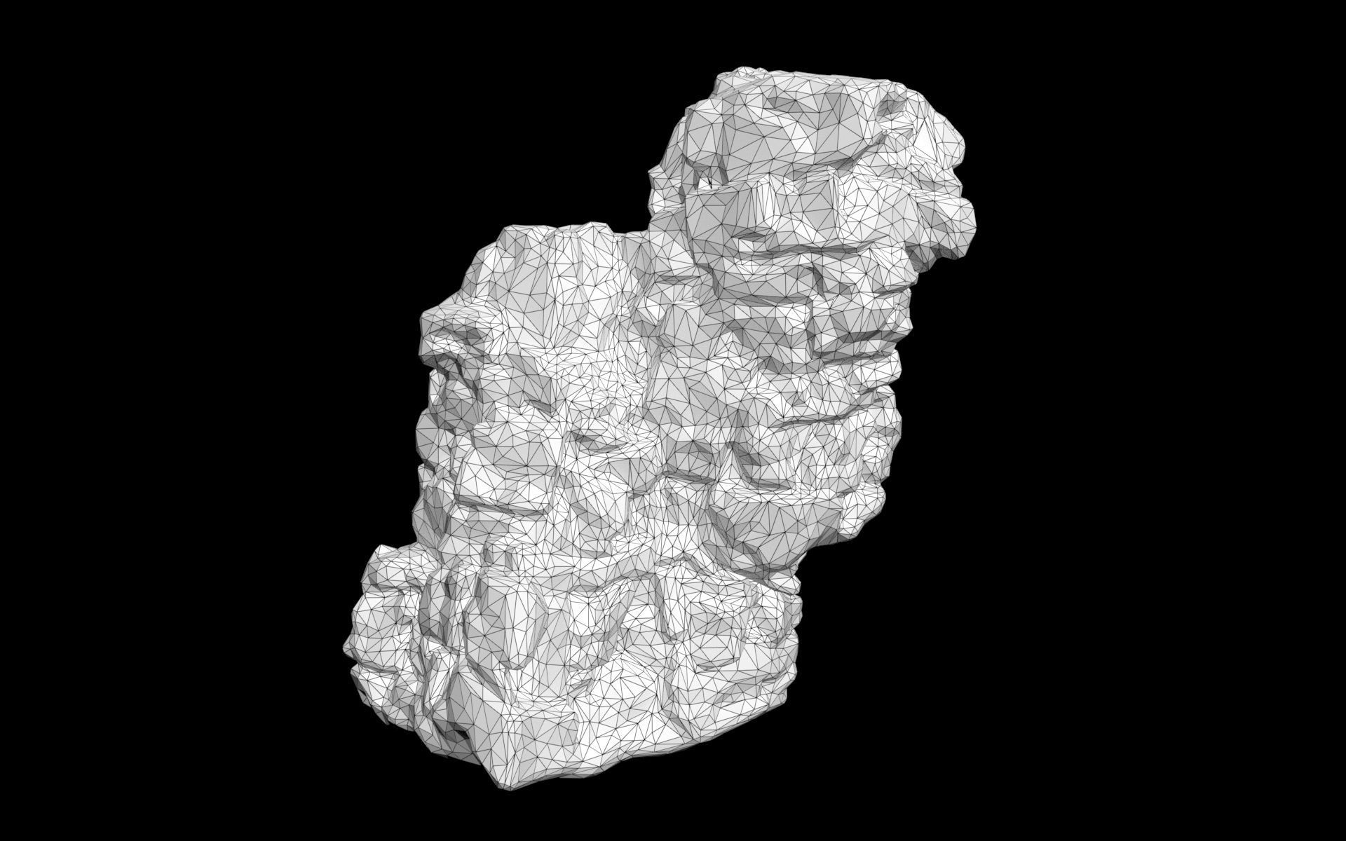 Low poly Black Cliff Modular Rock 210423 Low-poly 3D model_35