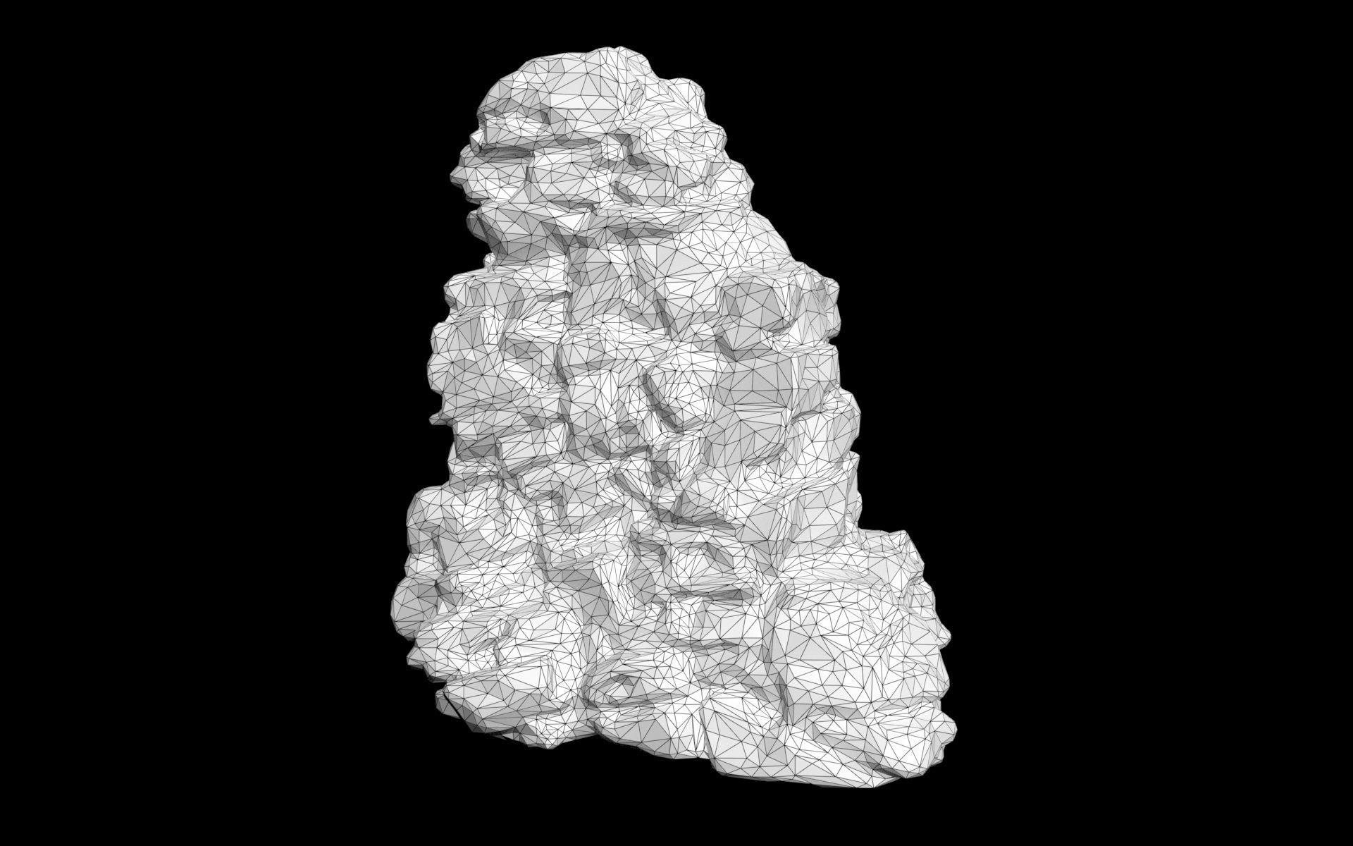 Low poly Black Cliff Modular Rock 210423 Low-poly 3D model_50