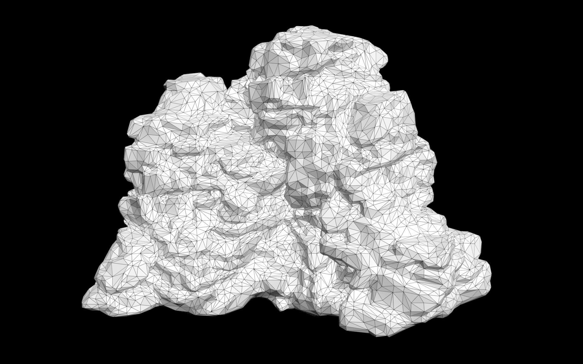 Low poly Black Cliff Modular Rock 210423 Low-poly 3D model_30