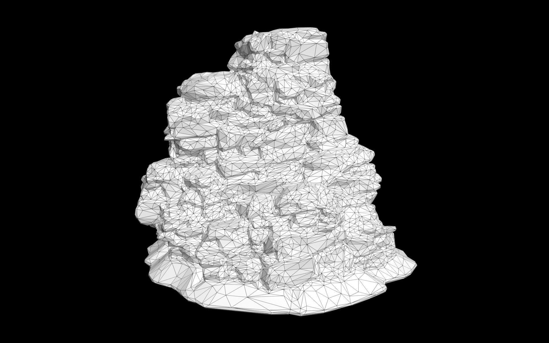 Low poly Black Cliff Modular Rock 210423 Low-poly 3D model_15