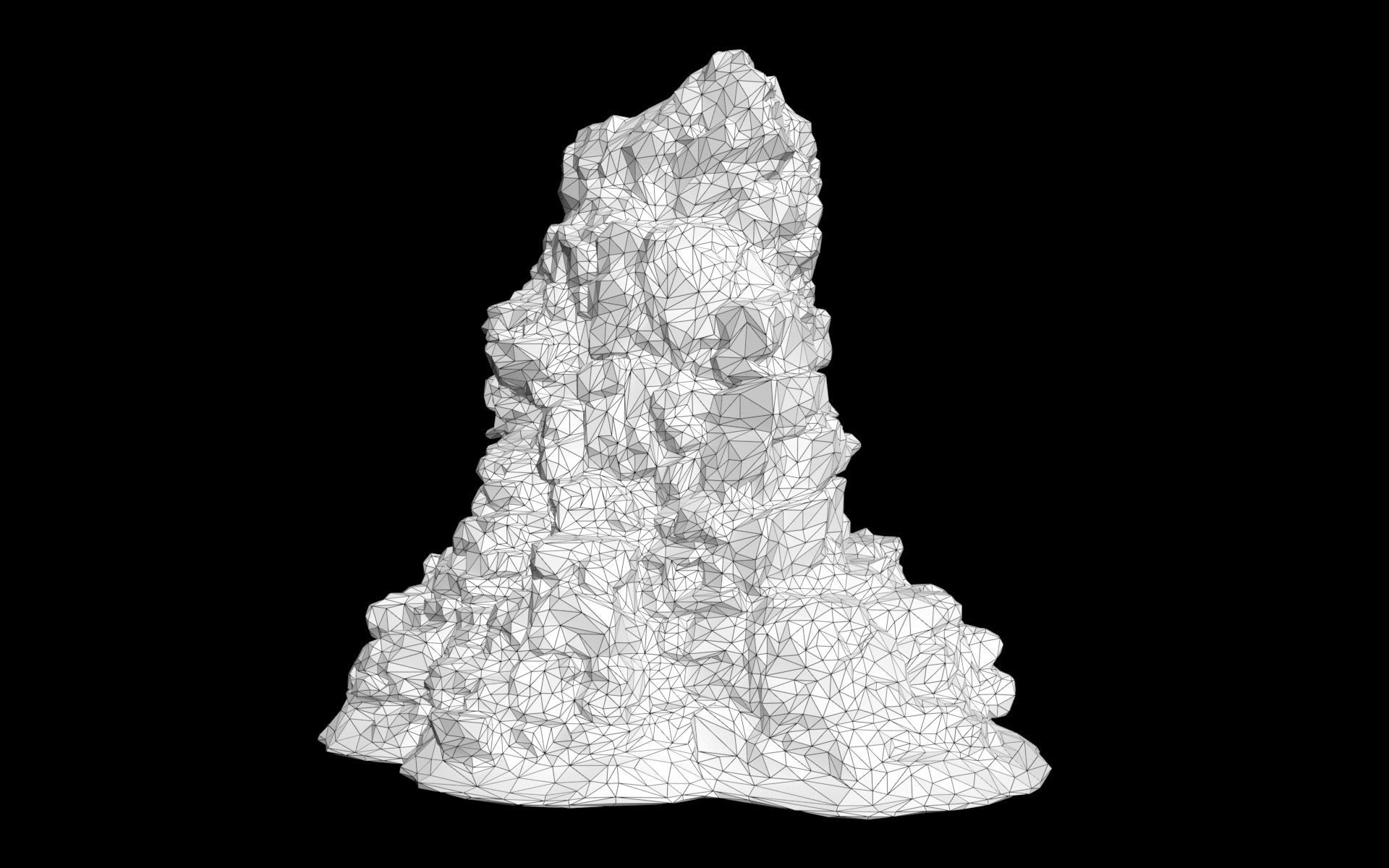 Low poly Black Cliff Modular Rock 210423 Low-poly 3D model_5