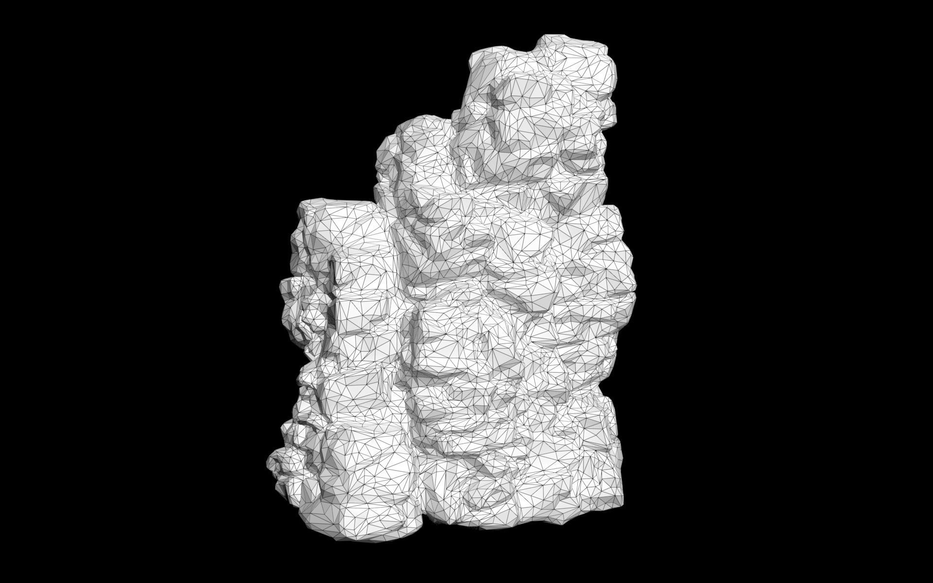 Low poly Black Cliff Modular Rock 210423 Low-poly 3D model_25