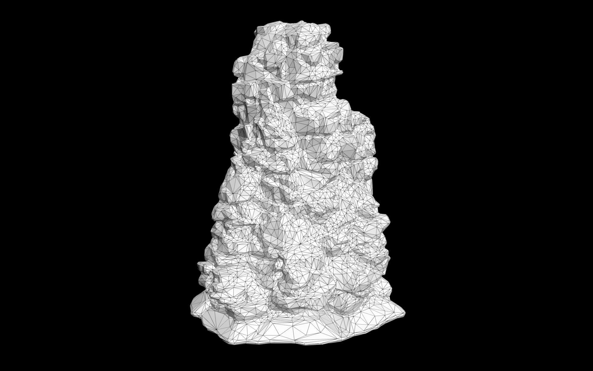 Low poly Black Cliff Modular Rock 210423 Low-poly 3D model_10