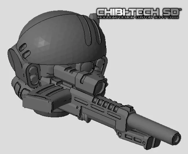 CHIBI-TECH SD - DEADEYE SR V CUSTOM SNIPER HATCH GUNNER 3D print model_0