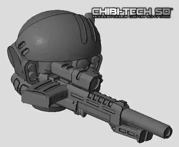 CHIBI-TECH SD - DEADEYE SR V CUSTOM SNIPER HATCH GUNNER 3D print model