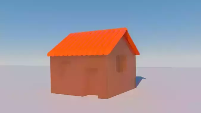 House1 house with orange roof Free 3D model