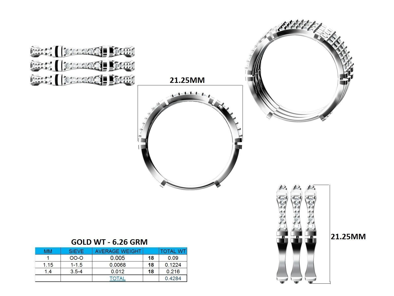 Ring - 1 rose gold with diamonds 3D print model_25