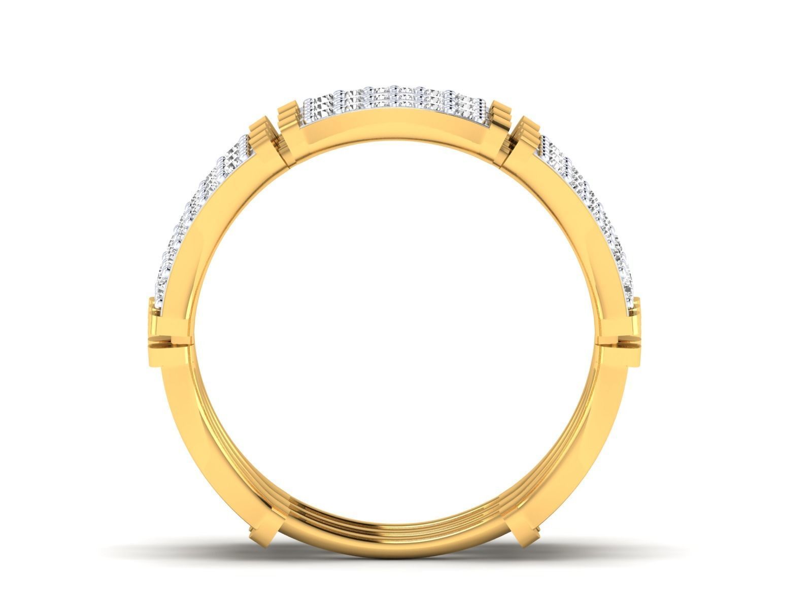 Ring - 1 rose gold with diamonds 3D print model_19