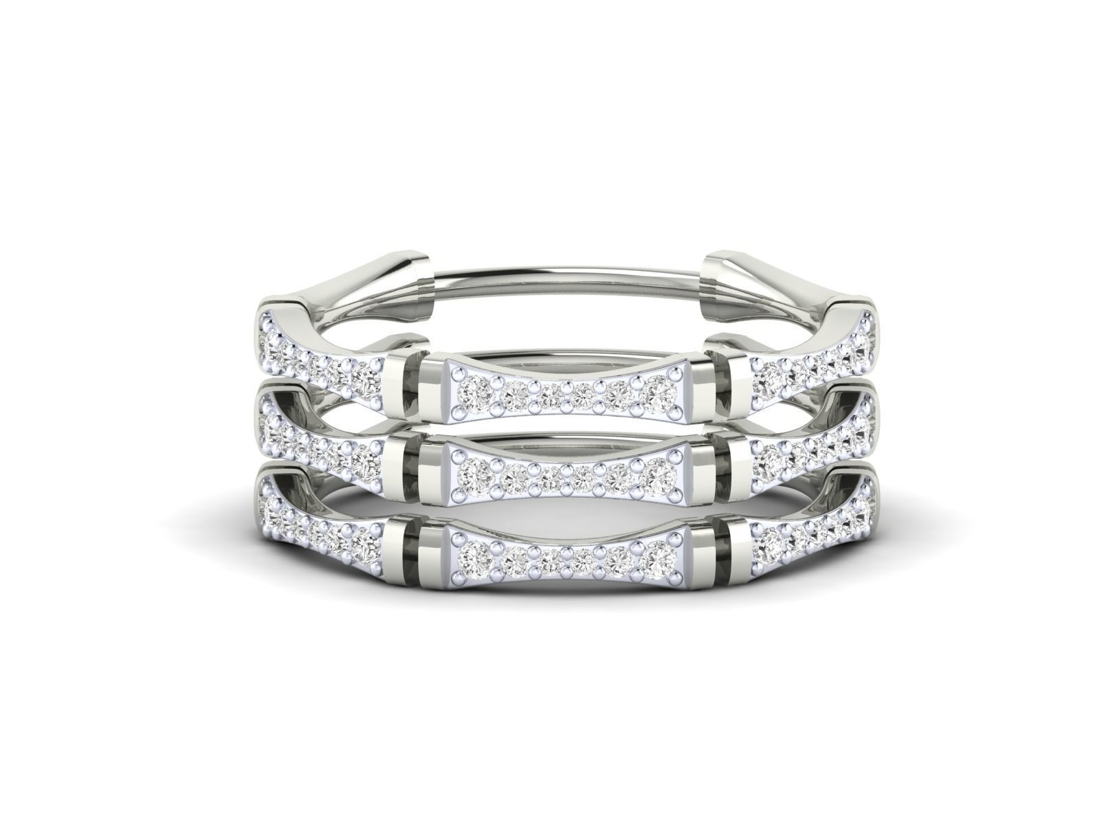 Ring - 1 rose gold with diamonds 3D print model_15