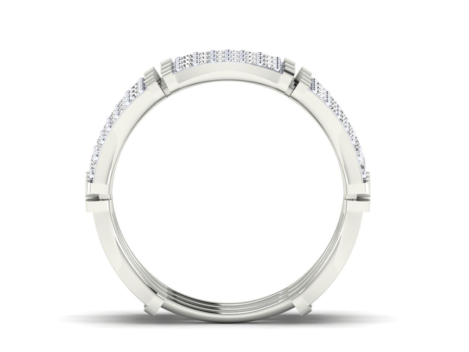 Ring - 1 rose gold with diamonds 3D print model_10