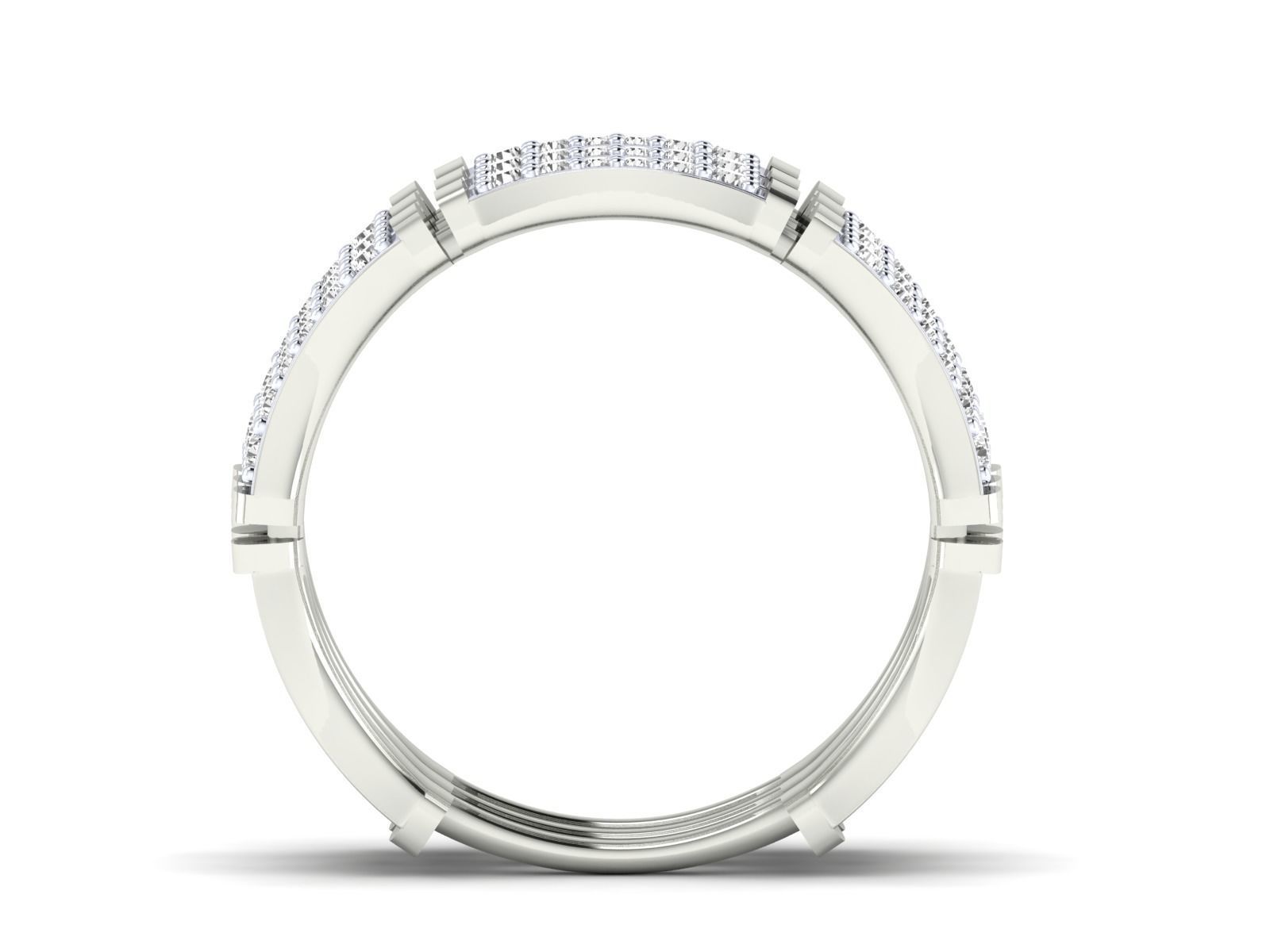 Ring - 1 rose gold with diamonds 3D print model_11